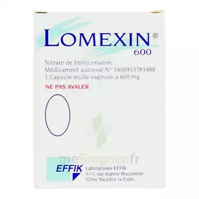 Lomexin 600 Mg Caps Molle Vaginale Plq/1 à LA-RIVIERE-DE-CORPS